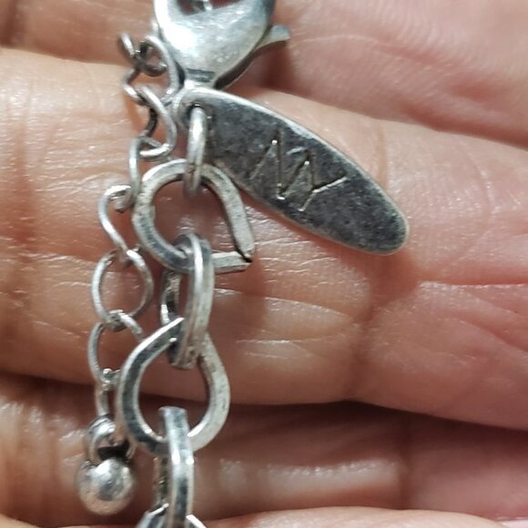 New York Womens Fashion Silver Tone Chain Clear Rhinestones Beads Long Necklace - Picture 4 of 7